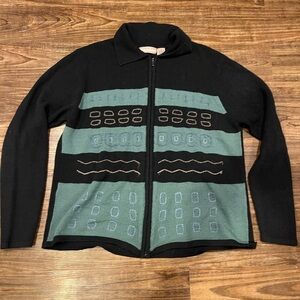 Woman’s size large vintage light weight TanJay  Textured Zip-Up Sweater